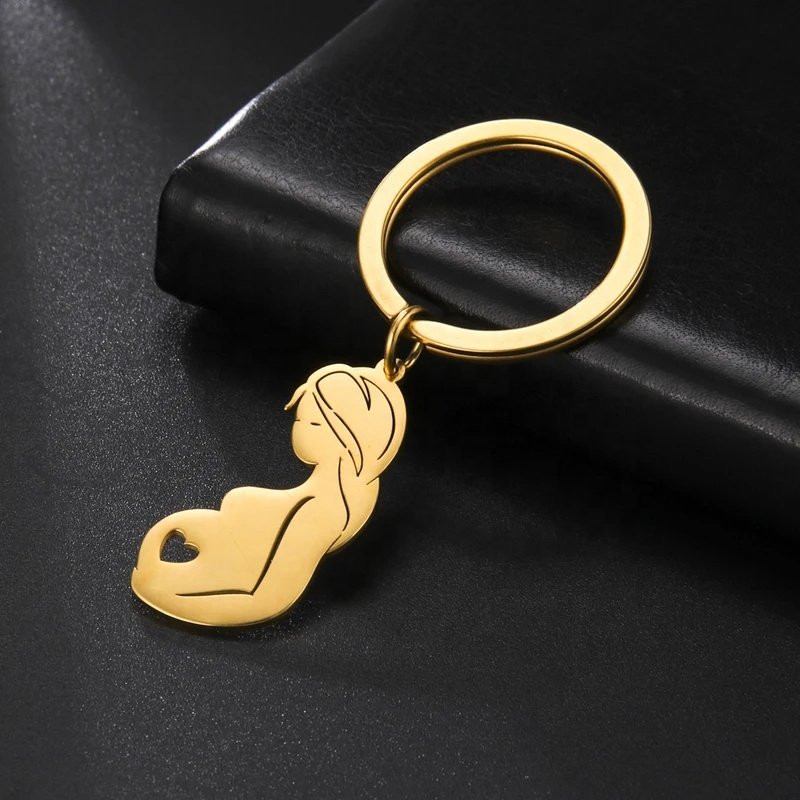 Family New Born Baby Mother And Kid Keychain Car Key Chain Stainless Steel Jewelry Accessories Mother's Day Gift For Wife Mom
