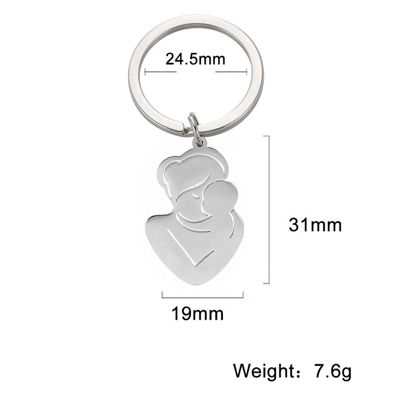 Family New Born Baby Mother And Kid Keychain Car Key Chain Stainless Steel Jewelry Accessories Mother's Day Gift For Wife Mom