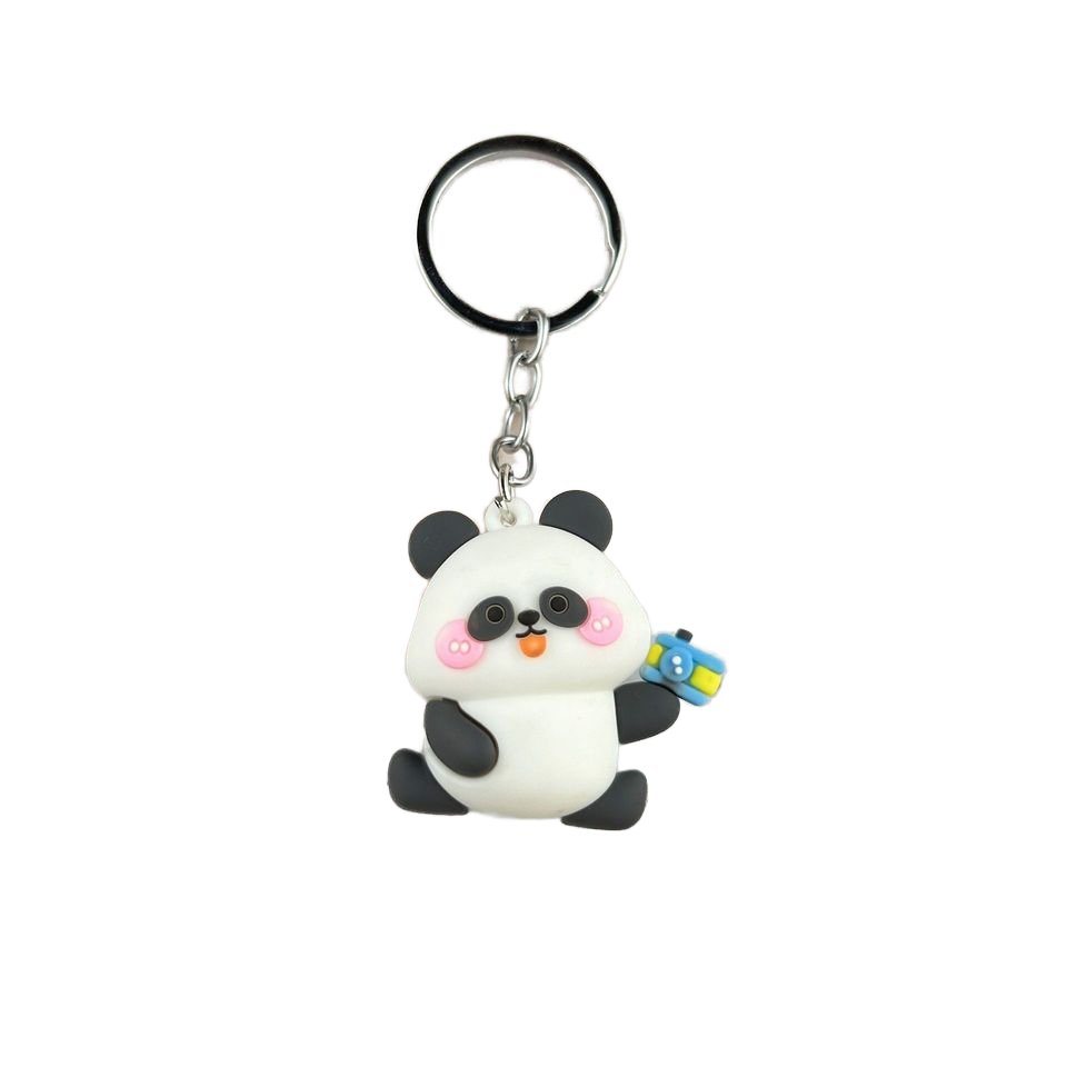 Hot Selling Cartoon cute panda PVC keychain pendant hanging decoration student gift car bag accessories figure