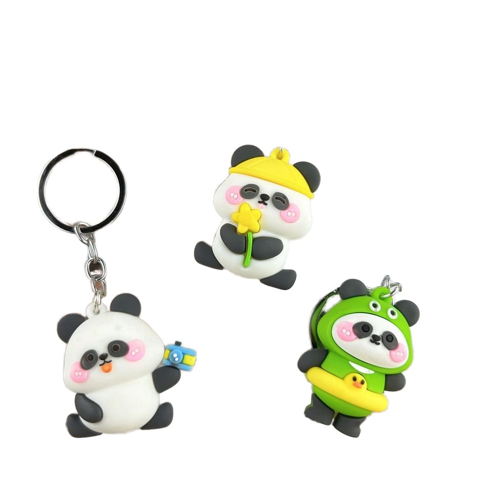 Hot Selling Cartoon cute panda PVC keychain pendant hanging decoration student gift car bag accessories figure