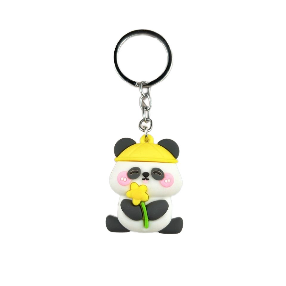 Hot Selling Cartoon cute panda PVC keychain pendant hanging decoration student gift car bag accessories figure