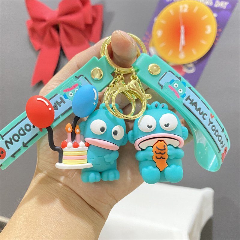 3D Doll Pendant Lovely Cartoon Hangyodon Keychain Car Key Accessories Promotional Gifts Wholesale Bag Decoration Key Chain