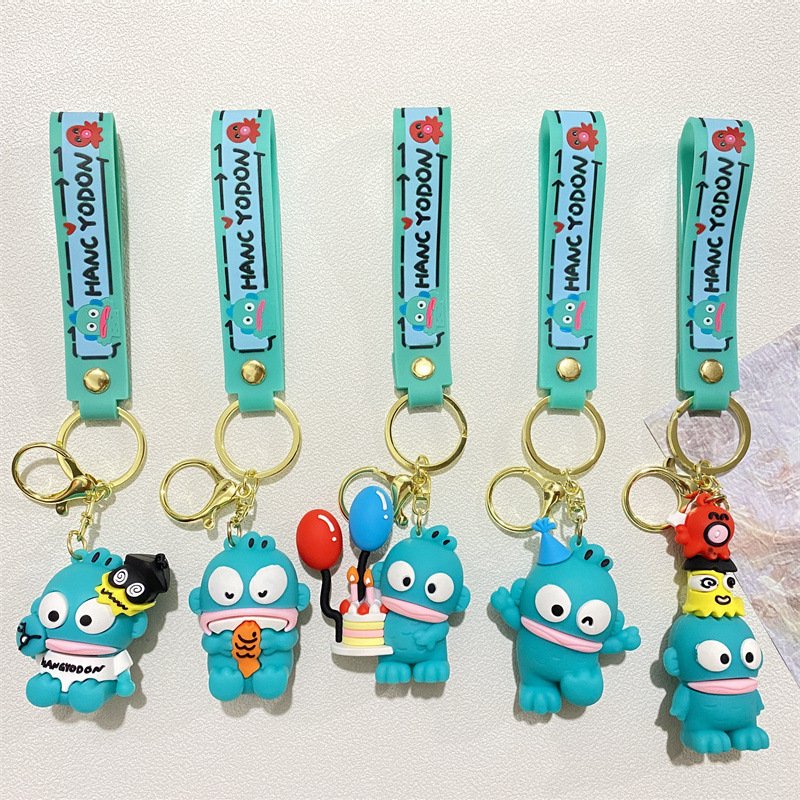 3D Doll Pendant Lovely Cartoon Hangyodon Keychain Car Key Accessories Promotional Gifts Wholesale Bag Decoration Key Chain
