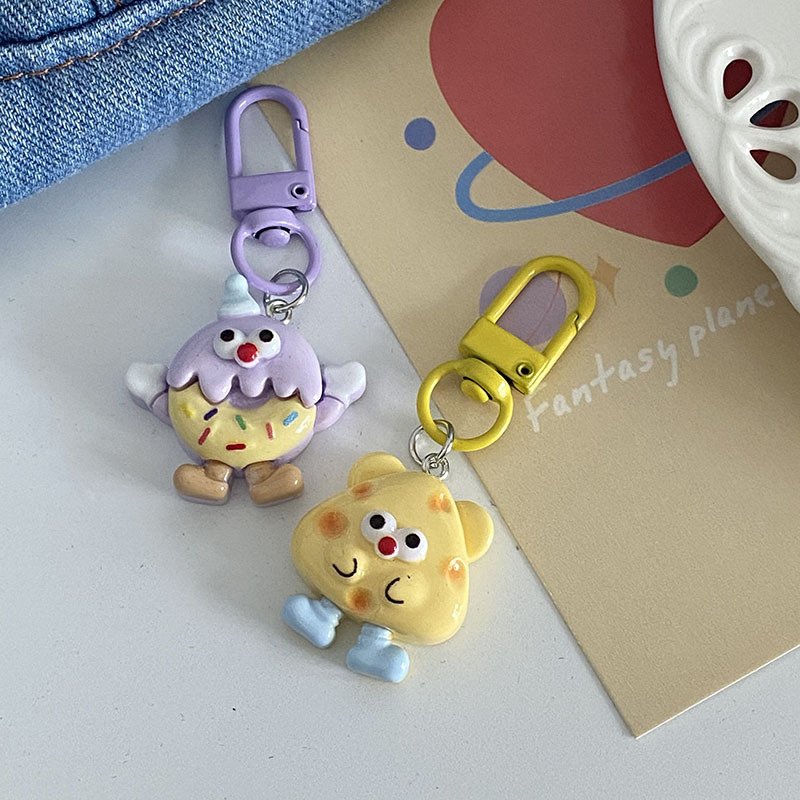 Kawaii Simulation Food Cookies Keychain Pendant Bag Charm Key Ring Accessories Backpack Decoration For Children Gifts