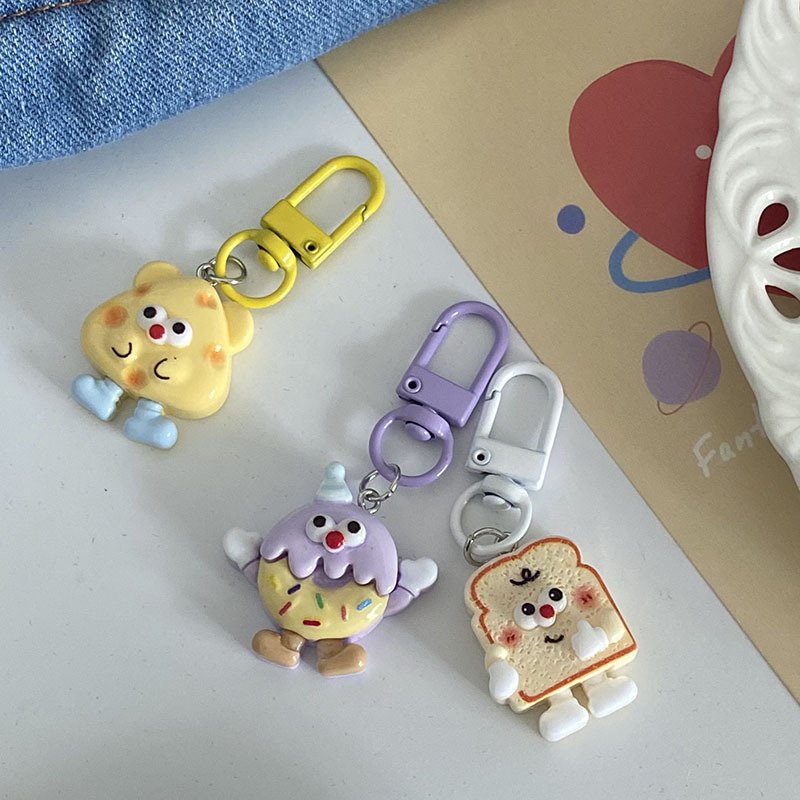 Kawaii Simulation Food Cookies Keychain Pendant Bag Charm Key Ring Accessories Backpack Decoration For Children Gifts