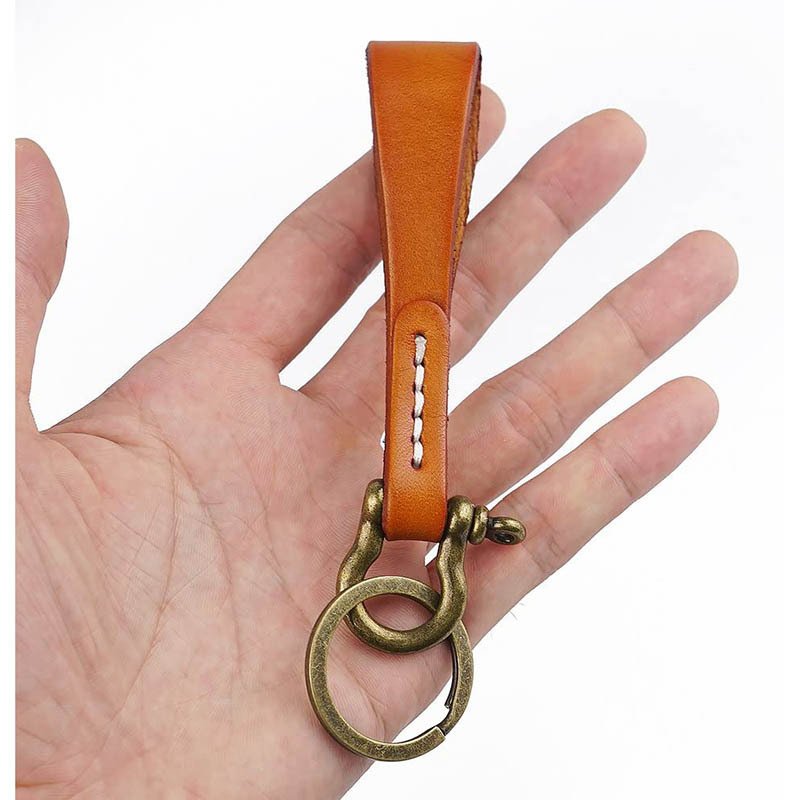Hot Selling Personalized Gift Multi-function Leather Vintage Cowhide Car Key Rings Key Holder Keychain