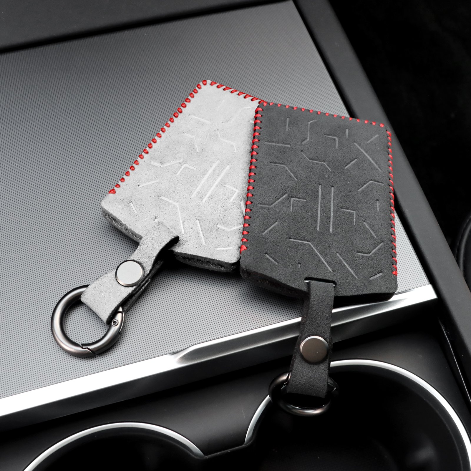 2024 Electric Car Accessories Tesla Model 3 Y X S Italian Top Case Card Pouch Suede Remote Control Key Case