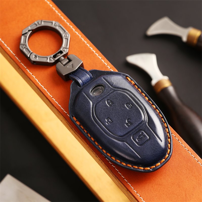 Genuine Leather Car Key Case Cover for GAC Trumpchi M8 Master GS8 SUV Key Case Accessories Handmade Car key Shell