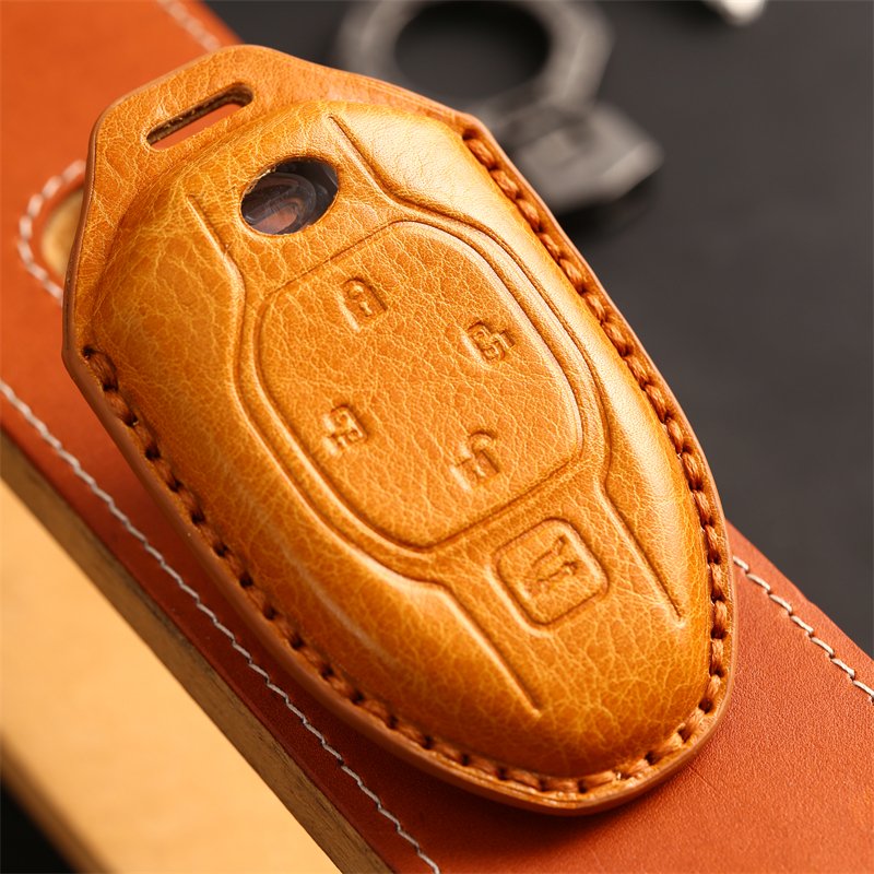 Genuine Leather Car Key Case Cover for GAC Trumpchi M8 Master GS8 SUV Key Case Accessories Handmade Car key Shell