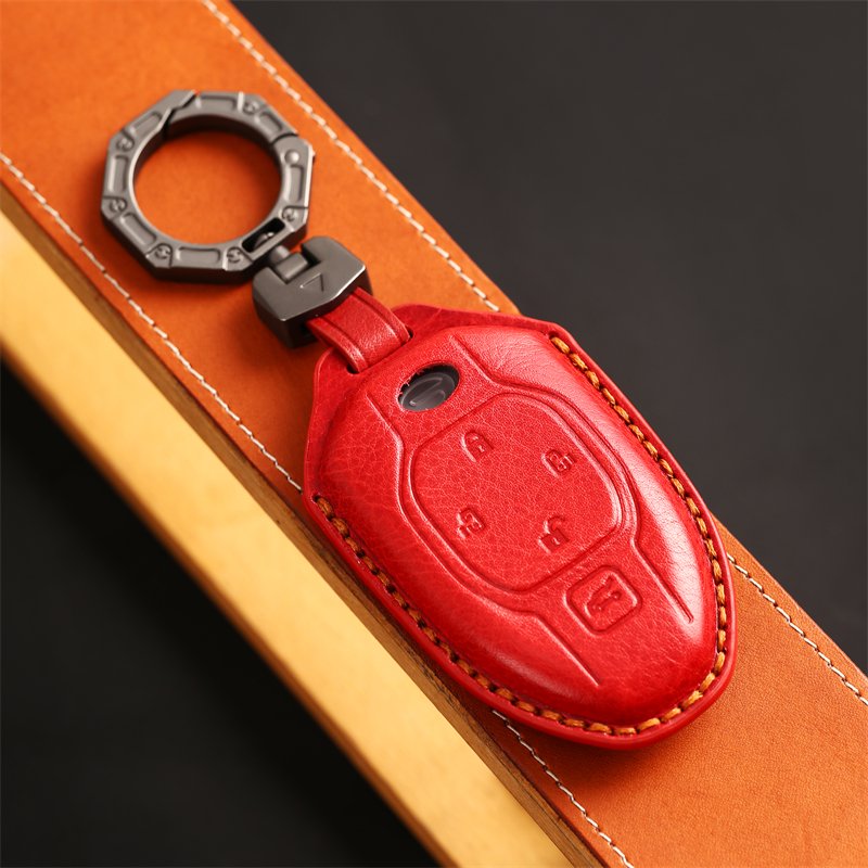 Genuine Leather Car Key Case Cover for GAC Trumpchi M8 Master GS8 SUV Key Case Accessories Handmade Car key Shell
