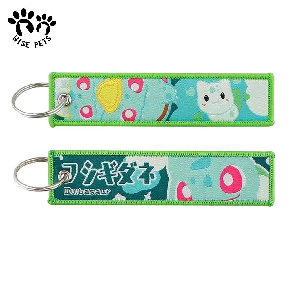 Wholesale Cheap Custom Car Brand Name Logo Embroidery Keychain High Quality Letter Embroidered Key Jet Tag Keychain for Gift