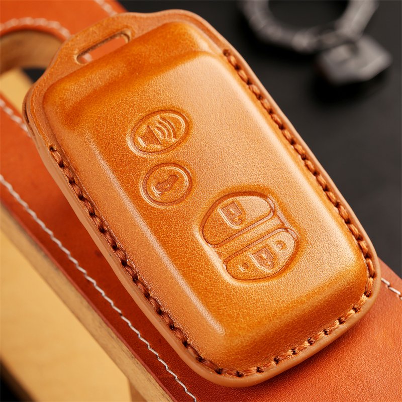Genuine Leather Car Key Case Cover for Avalon Camry Corolla RAV4 Sequoia Highlander Accessories Keys Handmade Car key Shell