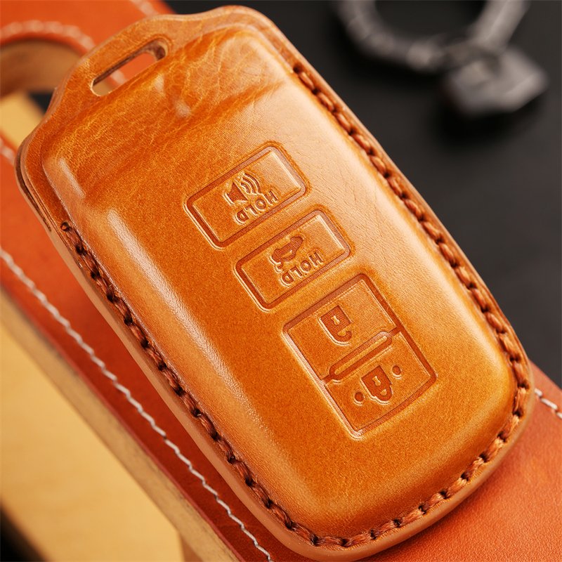 Genuine Leather Car Key Case Cover for Avalon Camry Corolla RAV4 Sequoia Highlander Accessories Keys Handmade Car key Shell