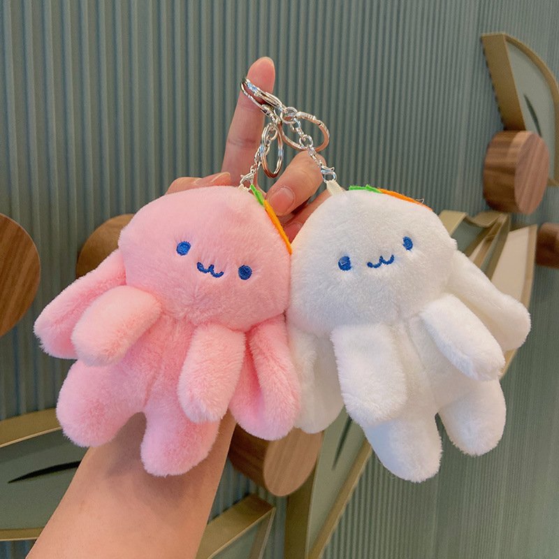 New Cute Caterpillar keychain Cartoon Plush Doll For Girls Bag Pendant Creative Car key chain Small Party Gift Wholesale