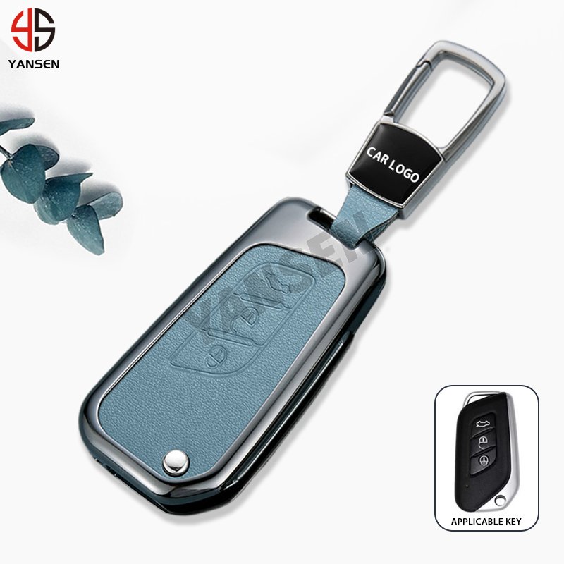 Alloy Leather Car Remote Key Case For Baic Senova X25 X30 X35 X55 X65 D50 Changhe Q25 Q35 A6