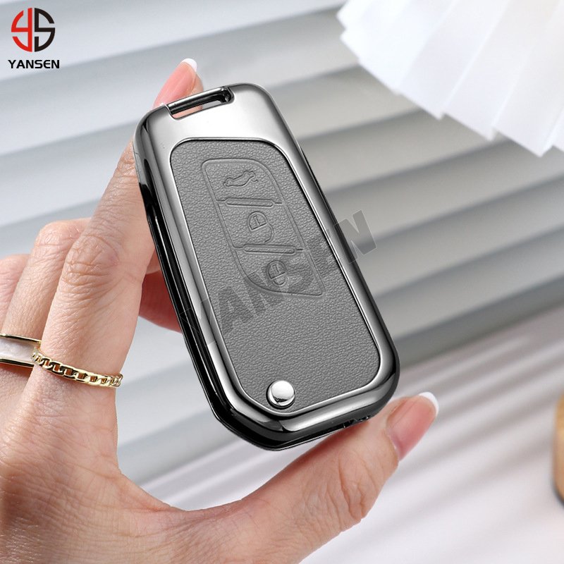Alloy Leather Car Remote Key Case For Baic Senova X25 X30 X35 X55 X65 D50 Changhe Q25 Q35 A6
