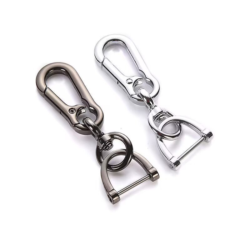 Wholesale Carabiner Metal Car Keyring Holder with D Ring Creative Horseshoe Buckle Hanging Key Rings Accessories