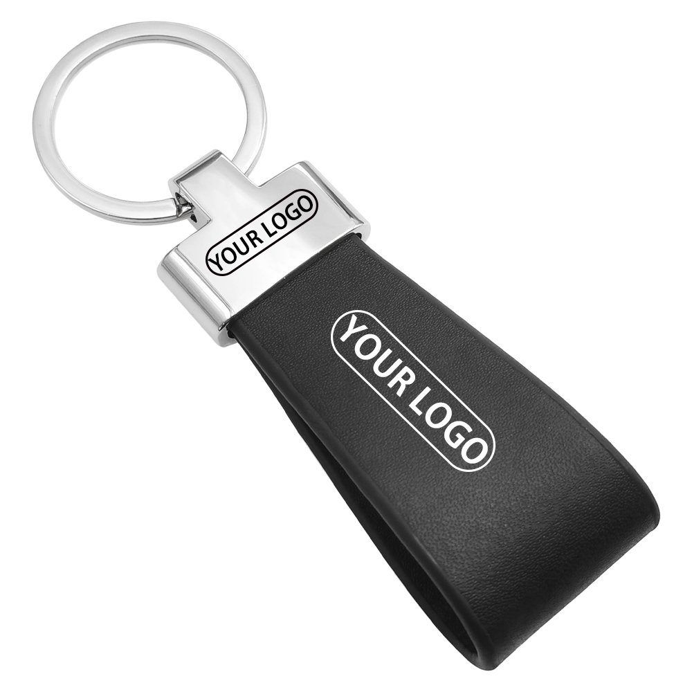 Custom logo faux pu leather car key chain holder sublimation blank leather keychain Accessories