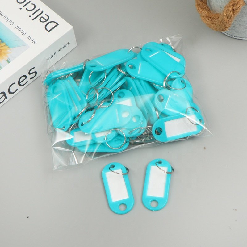 4.7*2cm 50pcs/bag Plastic Key Tags Writable Key with Ring Labels Car Keychain Accessories