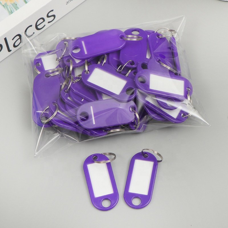 4.7*2cm 50pcs/bag Plastic Key Tags Writable Key with Ring Labels Car Keychain Accessories