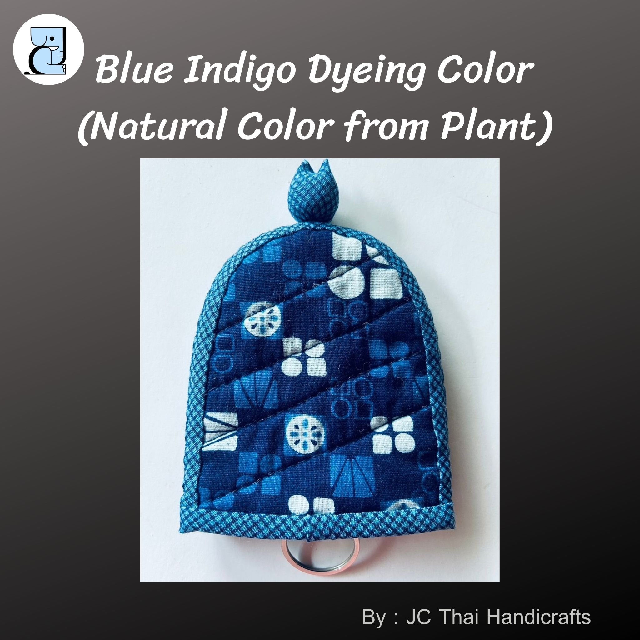 Wholesale Men's Fashionable Indigo Tie-Dyed Cotton Fabric Keychain Light Feature Novelty Accessory for Father's Day Gift