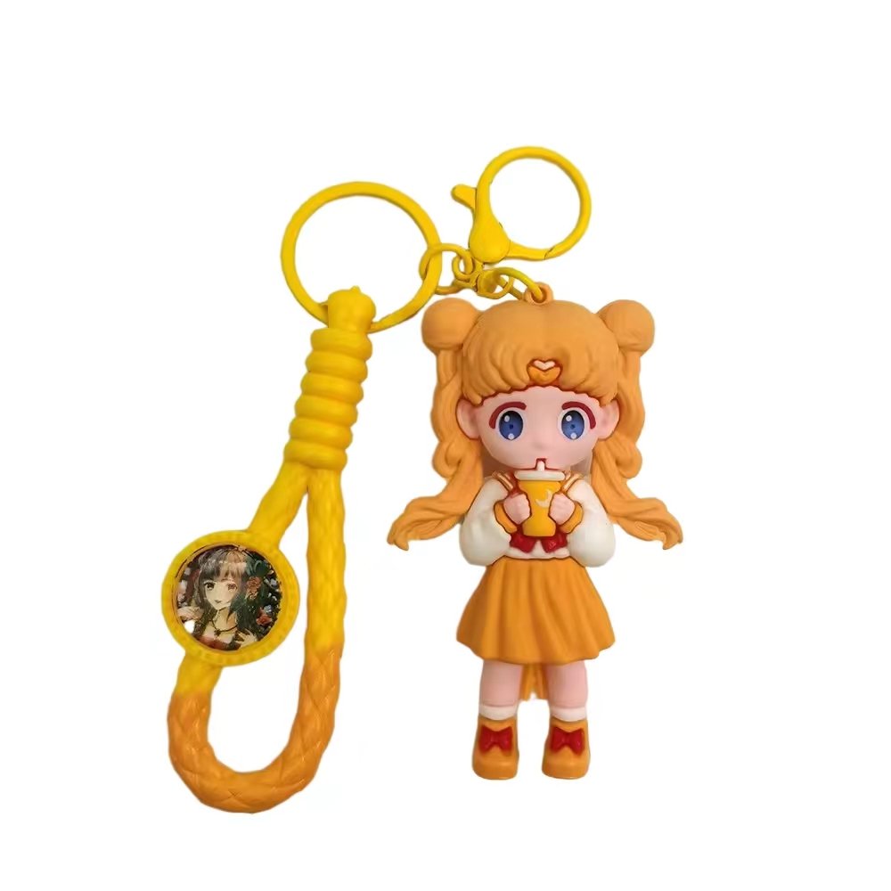 2024 Cartoon Cute 3d Anime Doll Key Chain Car Key Bag Pendant Custom 3D PVC Adorable Girl Figure Key Chains