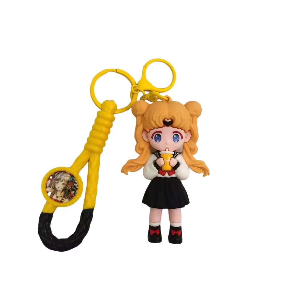 2024 Cartoon Cute 3d Anime Doll Key Chain Car Key Bag Pendant Custom 3D PVC Adorable Girl Figure Key Chains