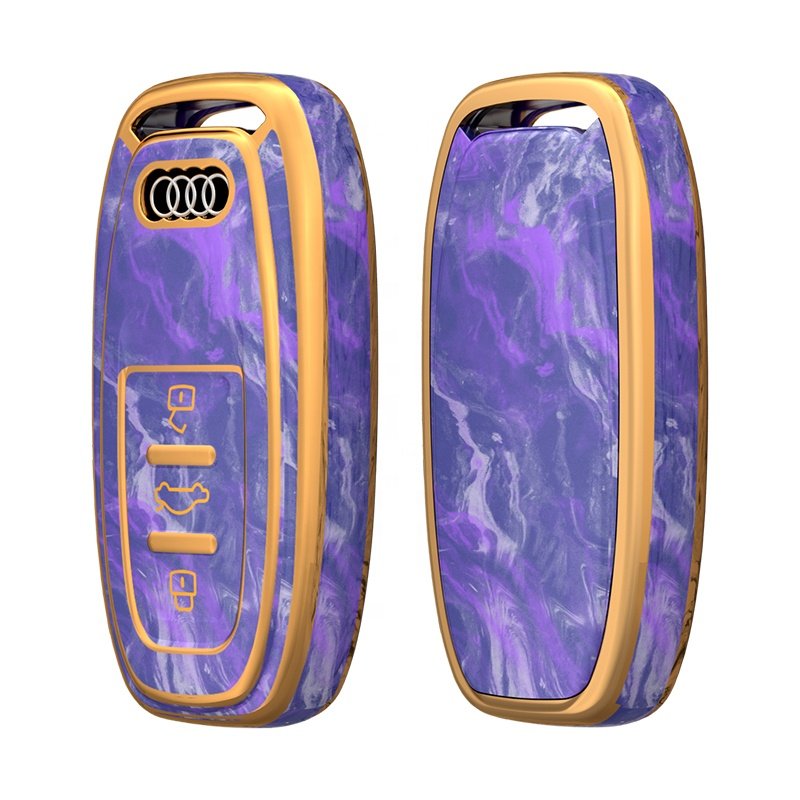 New TPU 6D Plating Car Remote Smart Key Cover For Audi A1 A3 A4 A5 A6 A7 A8 Quattro Q3 Q5 Q7 2009-2015 Car Key Case Accessories