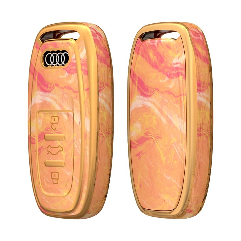 New TPU 6D Plating Car Remote Smart Key Cover For Audi A1 A3 A4 A5 A6 A7 A8 Quattro Q3 Q5 Q7 2009-2015 Car Key Case Accessories
