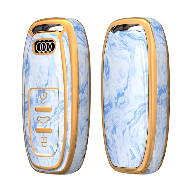 New TPU 6D Plating Car Remote Smart Key Cover For Audi A1 A3 A4 A5 A6 A7 A8 Quattro Q3 Q5 Q7 2009-2015 Car Key Case Accessories