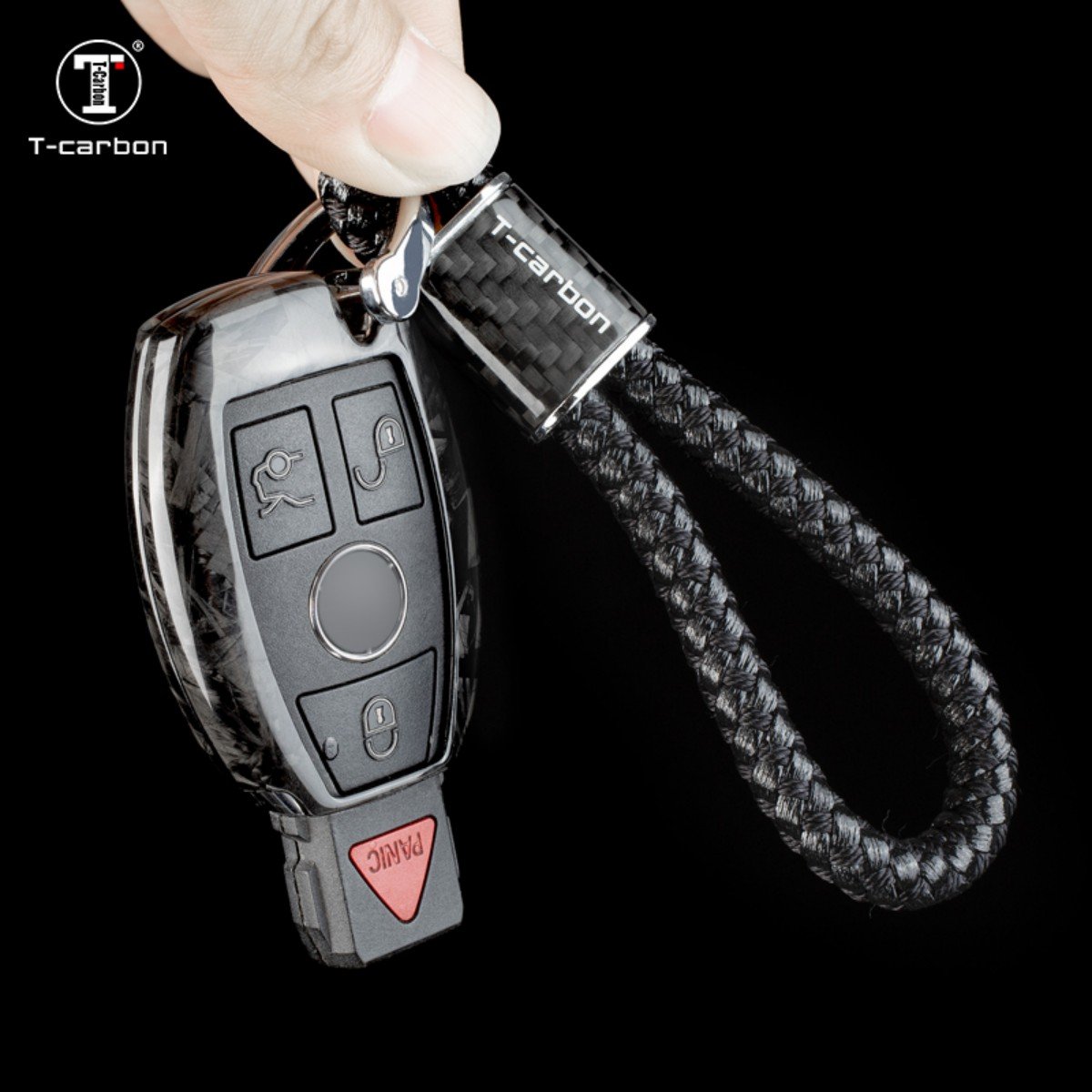 Forged Fiber Car Key Case Cover For Mercedes Benz T-carbon New Car Key Covers Factory Sales Car Interior Accessories Key Cases