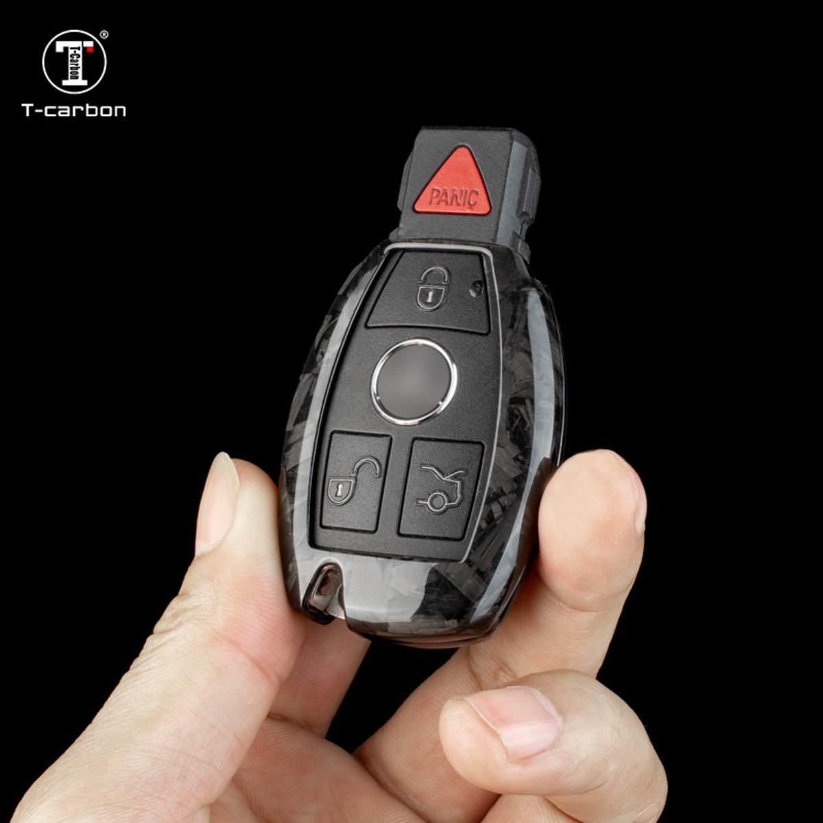 Forged Fiber Car Key Case Cover For Mercedes Benz T-carbon New Car Key Covers Factory Sales Car Interior Accessories Key Cases