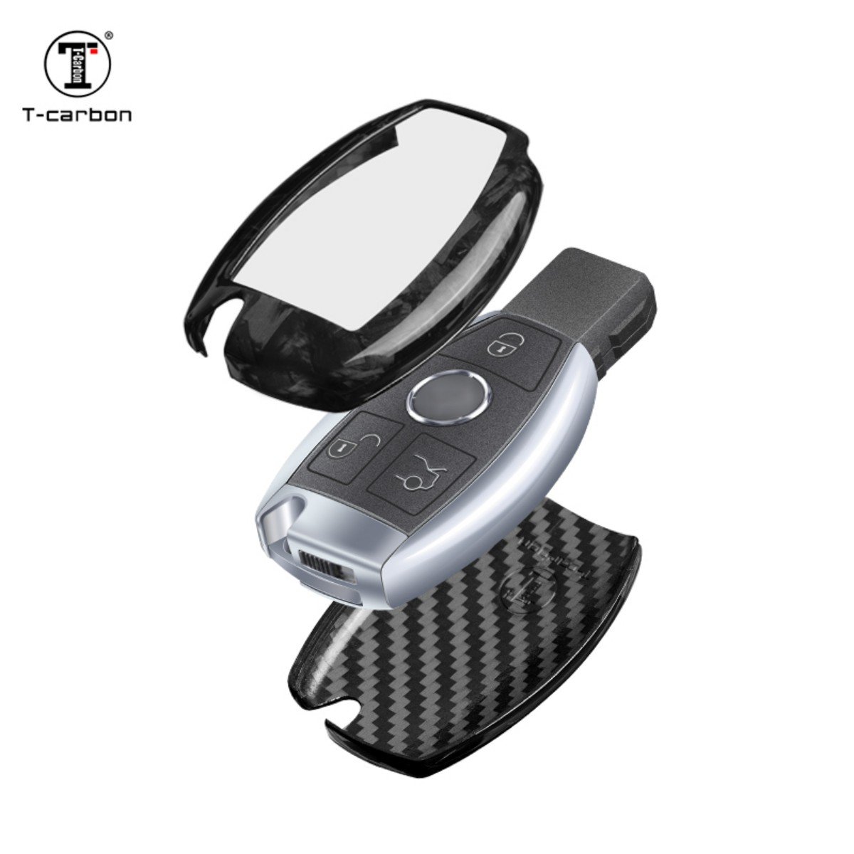 Forged Fiber Car Key Case Cover For Mercedes Benz T-carbon New Car Key Covers Factory Sales Car Interior Accessories Key Cases