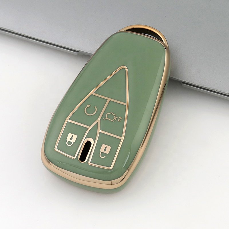 Gold Edge TPU Car Key Case Cover Fit for Changan CS35 CS75 V3 CS15 V5 V7 Oushang A600 A800 Raeton 3button Key Holder Accessories