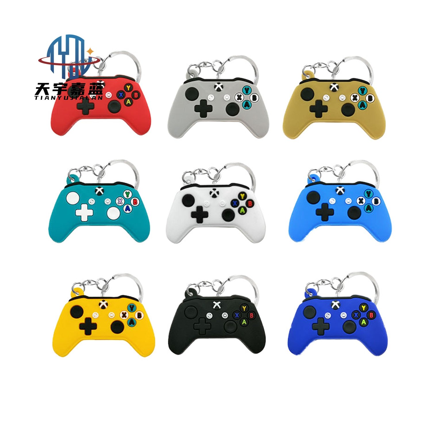 Tianyu Pvc Cartoon Key Ring Rubber 3D Key Chains Customize Promotional Gift Ps4 Keychains Gamepad Key Chain Wholesale 2024