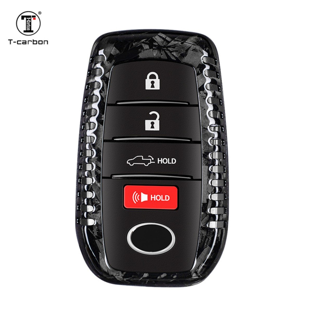 T-Carbon Carbon Fiber Car Key Cover For Toyota Highlander Prado Corolla Yaris Interior Accessories Stylish Key Case Holder