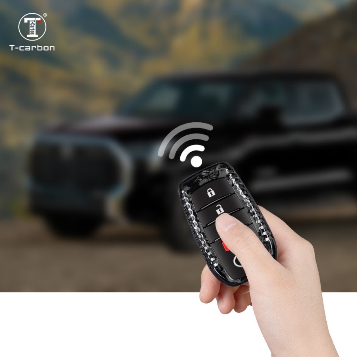 T-Carbon Carbon Fiber Car Key Cover For Toyota Highlander Prado Corolla Yaris Interior Accessories Stylish Key Case Holder