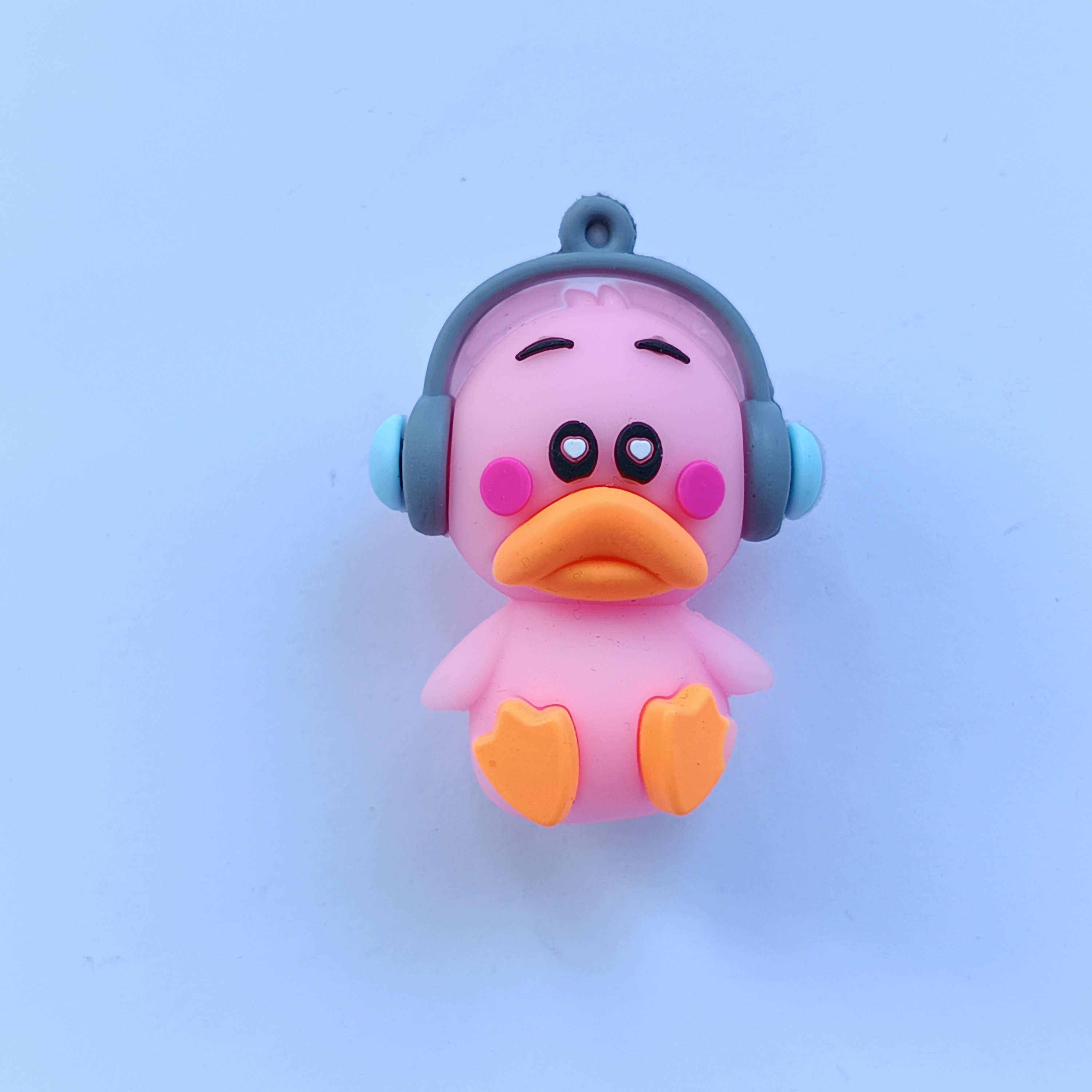 Factory Customization wholesale PVC New cartoon wearing earpiece ducky keychain doll key ring accessories Car Pendant