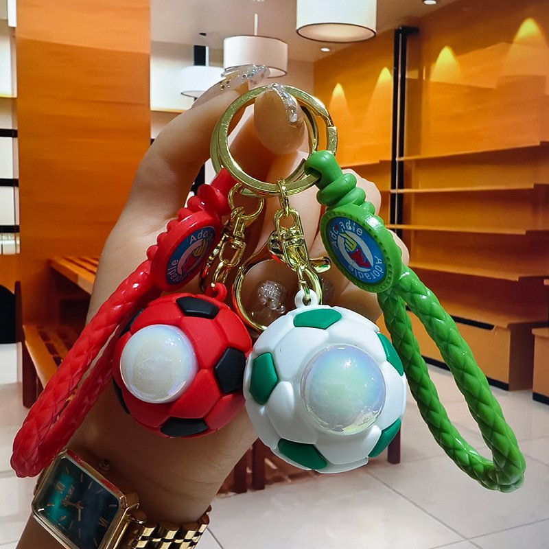 Creative Pikachu football keychain bag pendant cute doll car key chain pendant wholesale