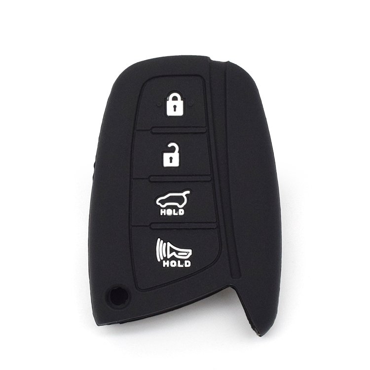 Wholesale Car Key Accessories Black Silicone Car Key Cases Protector Cover for H-yundai 4 Buttons