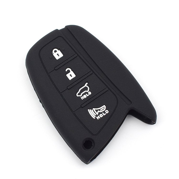 Wholesale Car Key Accessories Black Silicone Car Key Cases Protector Cover for H-yundai 4 Buttons