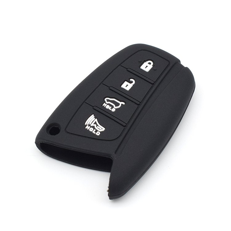 Wholesale Car Key Accessories Black Silicone Car Key Cases Protector Cover for H-yundai 4 Buttons