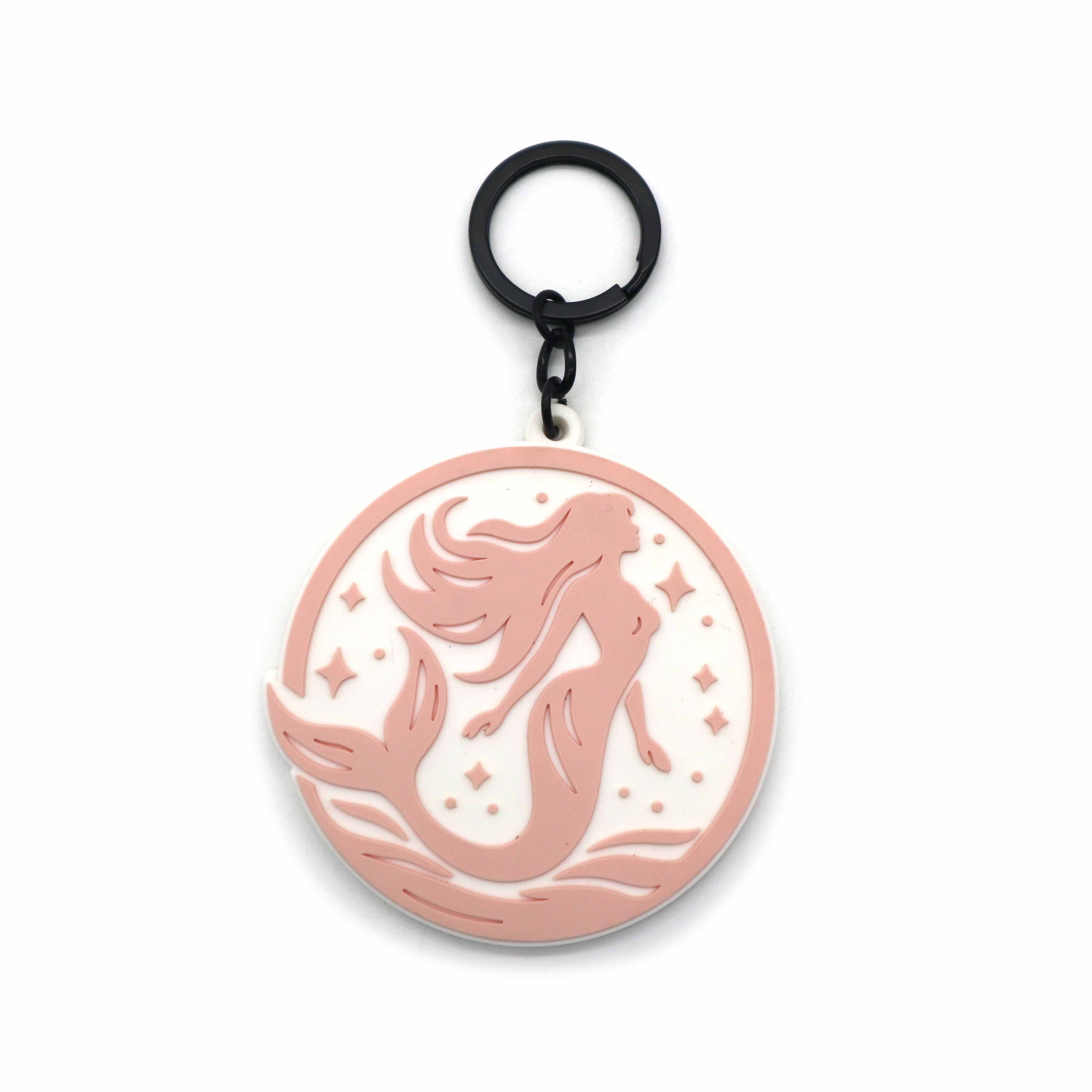 Wholesale Injection Molding Promotional Custom Logo Double Side 2D 3D Soft Pvc Brand Silicone Keyring Rubber Cheapest Keychain