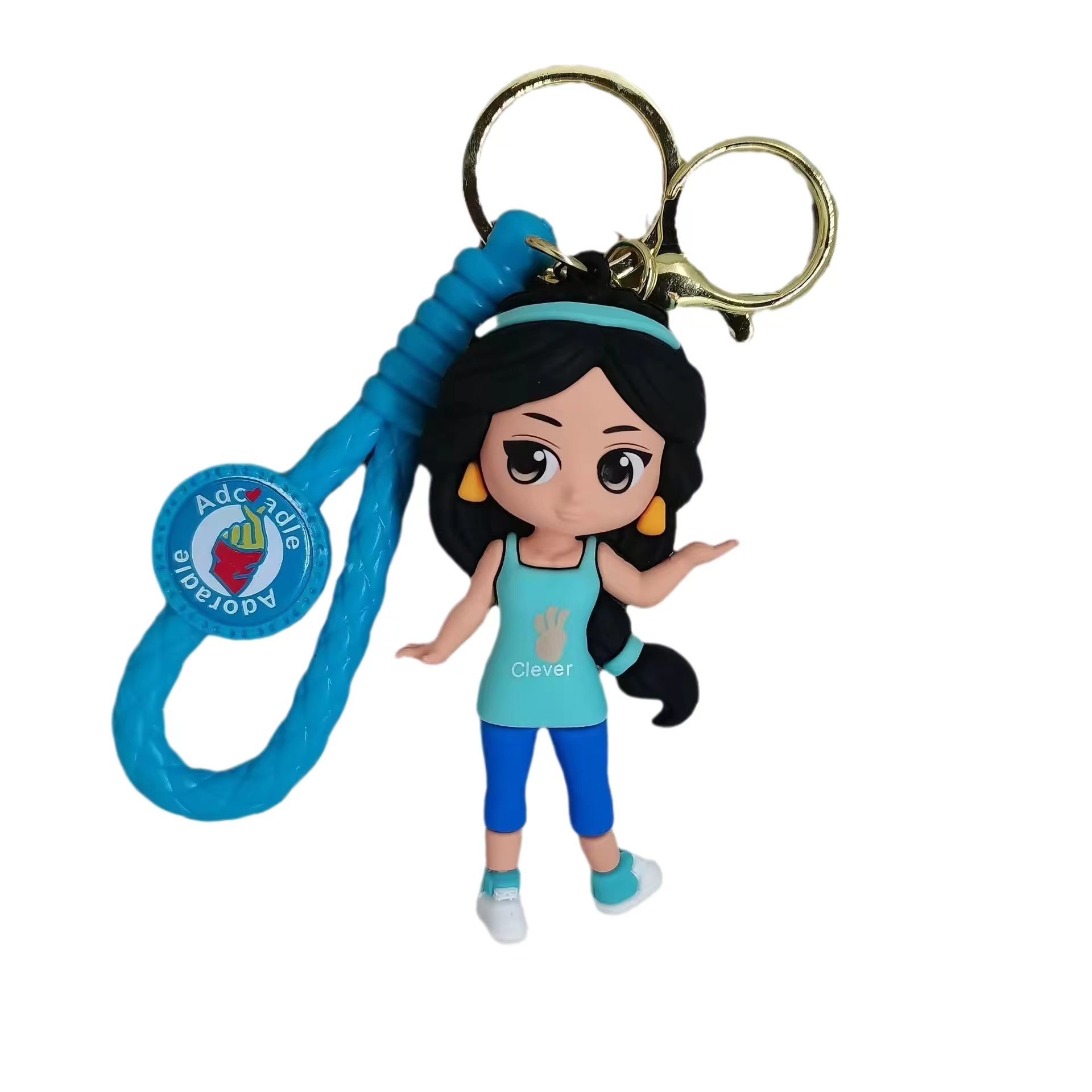 Wholesale Factory Cartoon Cute 3d Anime Doll Princess Key Chain Car Key Bag Pendant cartoon Pvc rubber keychains