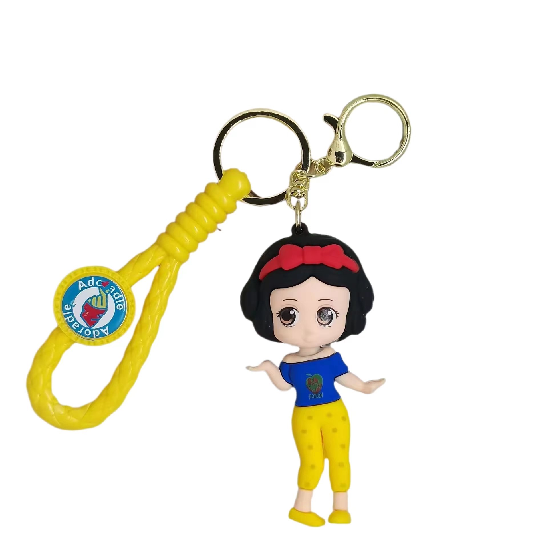 Wholesale Factory Cartoon Cute 3d Anime Doll Princess Key Chain Car Key Bag Pendant cartoon Pvc rubber keychains