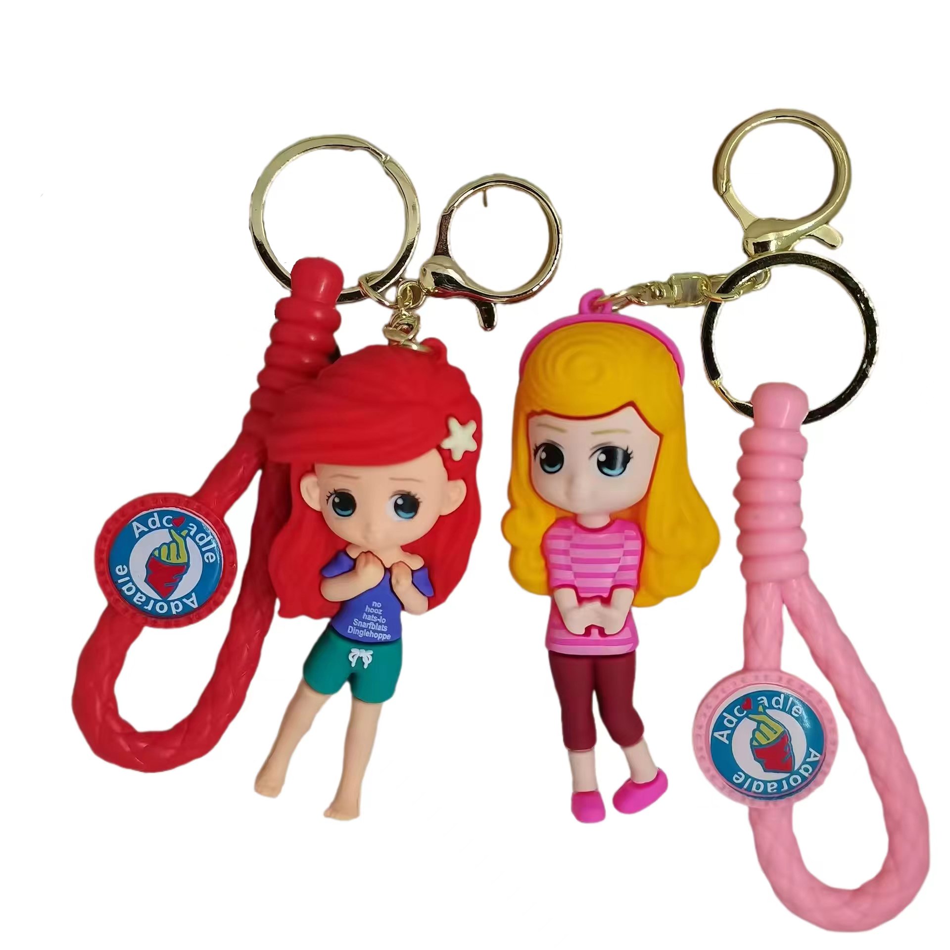 Wholesale Factory Cartoon Cute 3d Anime Doll Princess Key Chain Car Key Bag Pendant cartoon Pvc rubber keychains