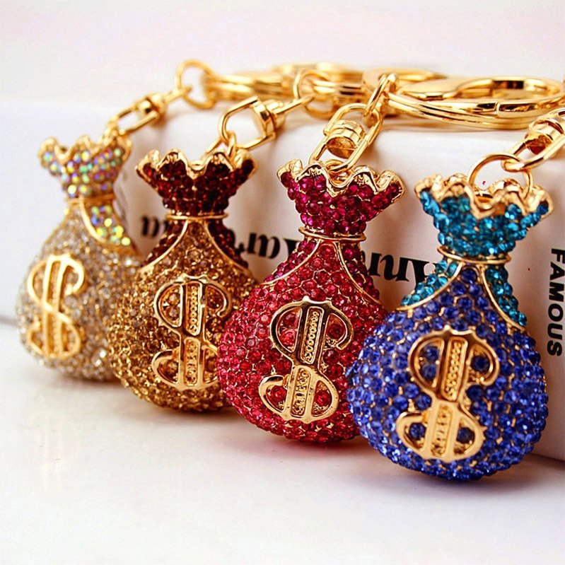 Factory Wholesale Rhinestone Lucky Bag Car Key Chain Women's Handbag Keychain Accessories