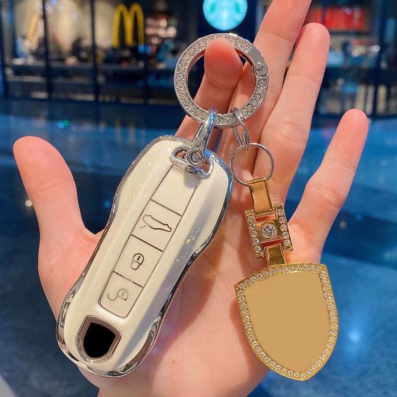 High Fashion TPU key cover case smart remote control 3 Button keychain protective For Porsche