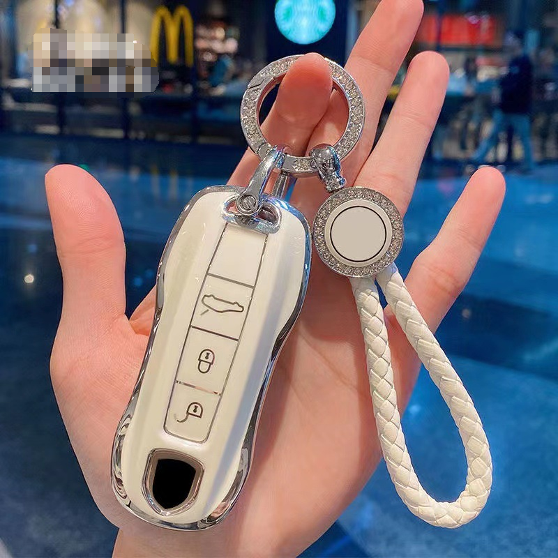High Fashion TPU key cover case smart remote control 3 Button keychain protective For Porsche