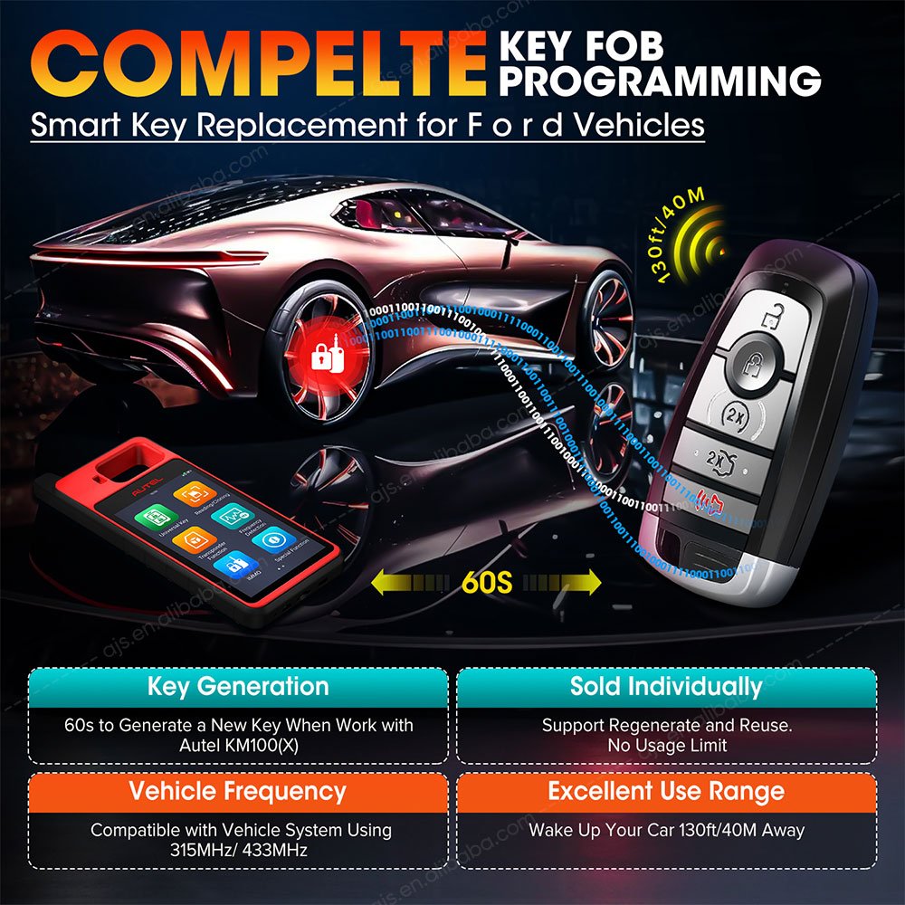 Autel IKEY Car Universal Smart Key Accessories Used with Altar MaxiIM KM100 IM508 IM608 Key Programming Copy Machine Tool